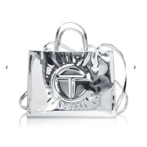 Telfar Medium Shopping Tote Bag - Mirror Silver